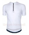 Maillot de ciclismo blanco de manga corta y media cremallera para adulto