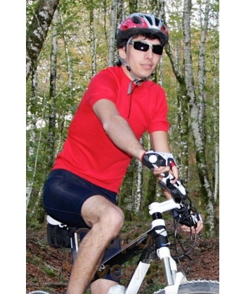 Maillot de ciclismo de manga corta y media cremallera -Adulto-
