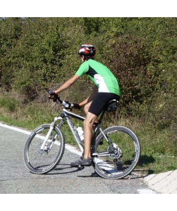 Maillot bicolor de ciclismo de manga corta y media cremallera para adulto