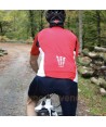 Maillot bicolor de ciclismo de manga corta y media cremallera para adulto