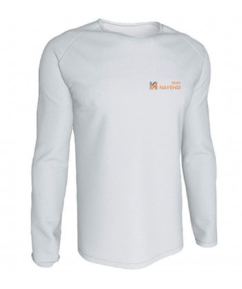 Camiseta transpirable económica de manga larga color blanco