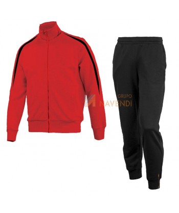 Conjunto de chándal bicolor para adultos y niños color rojo y negro