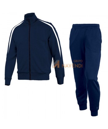Conjunto de chándal bicolor para adultos y niños color azul marino y blanco