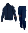 Conjunto de chándal bicolor para adultos y niños color azul marino y blanco