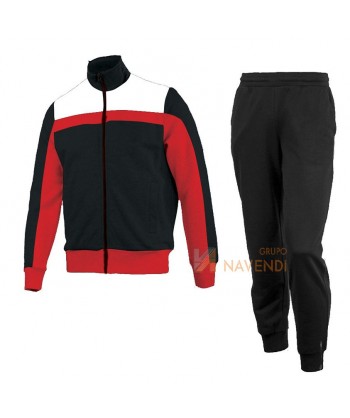 Conjunto de chándal bicolor para adultos y niños color Negro y rojo