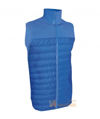 Chaleco tipo plumas con softshell para adultos color azul royal