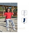 Pantalón de felpa con cintura elástica bajos con elásticos,  cordón y dos bolsillos para niño