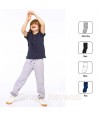 Pantalón de felpa con cintura elástica bajos con elásticos,  cordón y dos bolsillos para niño
