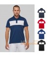 Polo bicolor deportivo transpirable de manga corta para adulto