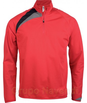 Sudadera deportiva de media cremallera para niños color rojo