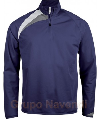 Sudadera deportiva de media cremallera para niños color azul marino