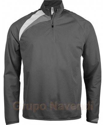Sudadera deportiva de media cremallera para niños color gris