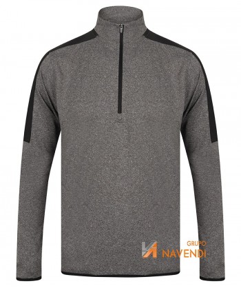 Sudadera de media cremallera con detalles a contraste para adulto