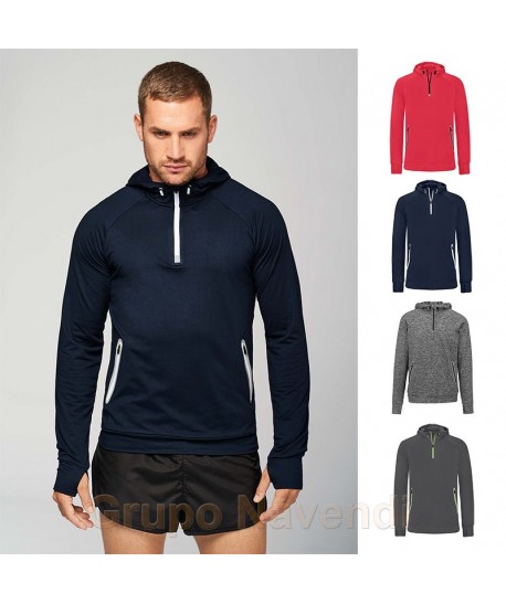 Sudadera de media cremallera con bolsillos color marino