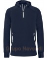 Sudadera de media cremallera con bolsillos color azul marino
