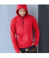 Sudadera de media cremallera con bolsillos color rojo