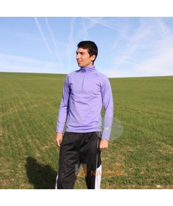Sudadera fina de media cremallera transpirable para adultos color violeta