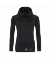 Sudadera deportiva transpirable con capucha para mujer color negra