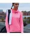 Sudadera deportiva transpirable con capucha para mujer color rosa