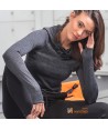 Sudadera deportiva transpirable con capucha para mujer color gris