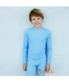 Camiseta térmica de manga larga color celeste para niños