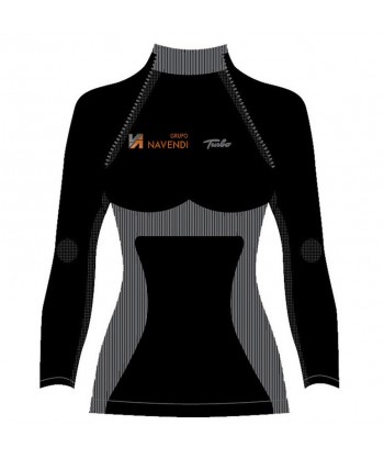 Camiseta térmica de señora de manga larga y cuello alto con tejido técnico transpirable