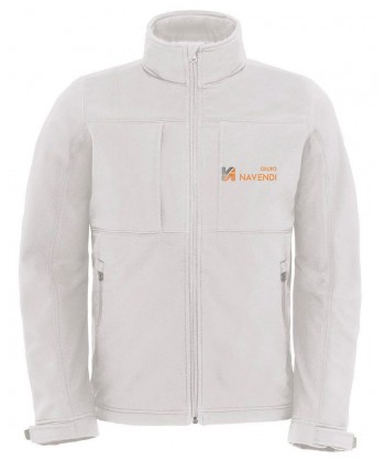 Cazadora softshell de caballero con capucha para deportes outdoor blanco