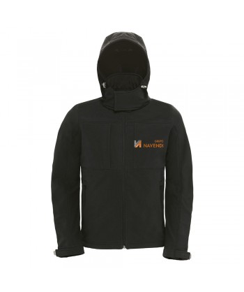 Cazadora softshell de caballero con capucha para deportes outdoor negro