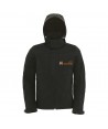 Cazadora softshell de caballero con capucha para deportes outdoor negro