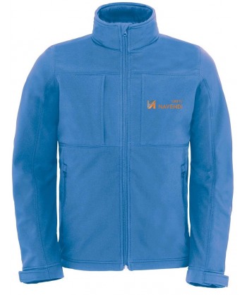 Cazadora softshell de caballero con capucha para deportes outdoor azul royal