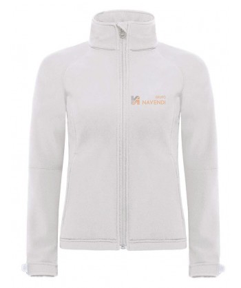 Cazadora softshell de señora con capucha para deportes outdoor blanco