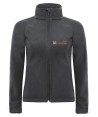 Cazadora softshell de señora con capucha para deportes outdoor color gris oscuro