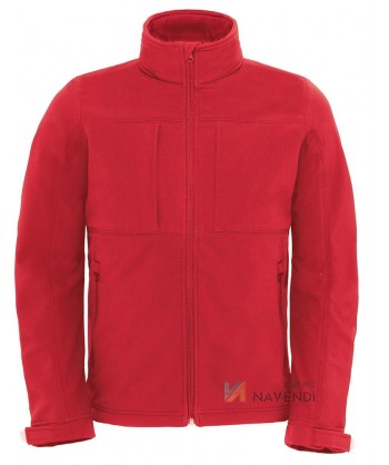 Cazadora softshell de niño con capucha para deportes outdoor rojo