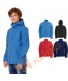 Cazadora softshell de niño con capucha para deportes outdoor color azul