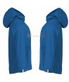 Cazadora softshell de niño con capucha para deportes outdoor color azul