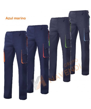 Pantalón bicolor multibolsillos con amplio tallaje