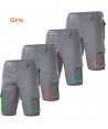Pantalón bermuda bicolor multibolsillos