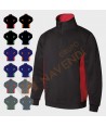 Sudadera bicolor de media cremallera y cuello alto color negro y roja