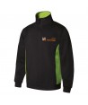 Sudadera bicolor de media cremallera y cuello alto color negro y lima