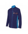 Chaqueta polar bicolor y cuello alto color azul marino y celeste