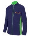 Chaqueta polar bicolor y cuello alto color azul marino y lima