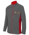 Chaqueta polar bicolor y cuello alto color gris y rojo