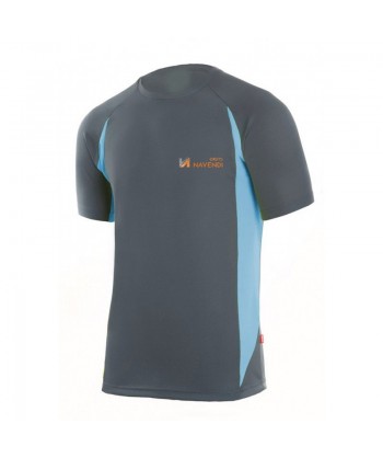 Camiseta bicolor transpirable de manga corta y cuello redondo