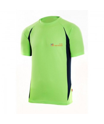 Camiseta bicolor transpirable de manga corta y cuello redondo