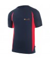 Camiseta bicolor transpirable de manga corta y cuello redondo