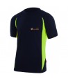 Camiseta bicolor transpirable de manga corta y cuello redondo