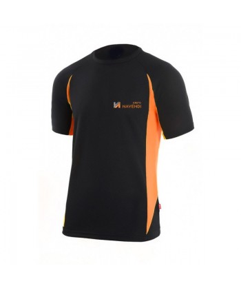 Camiseta bicolor transpirable de manga corta y cuello redondo