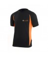 Camiseta bicolor transpirable de manga corta y cuello redondo