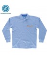 Polo antibacteriano de manga larga color celeste