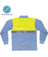 Polo bicolor antibacteriano de manga larga y cinta reflectante